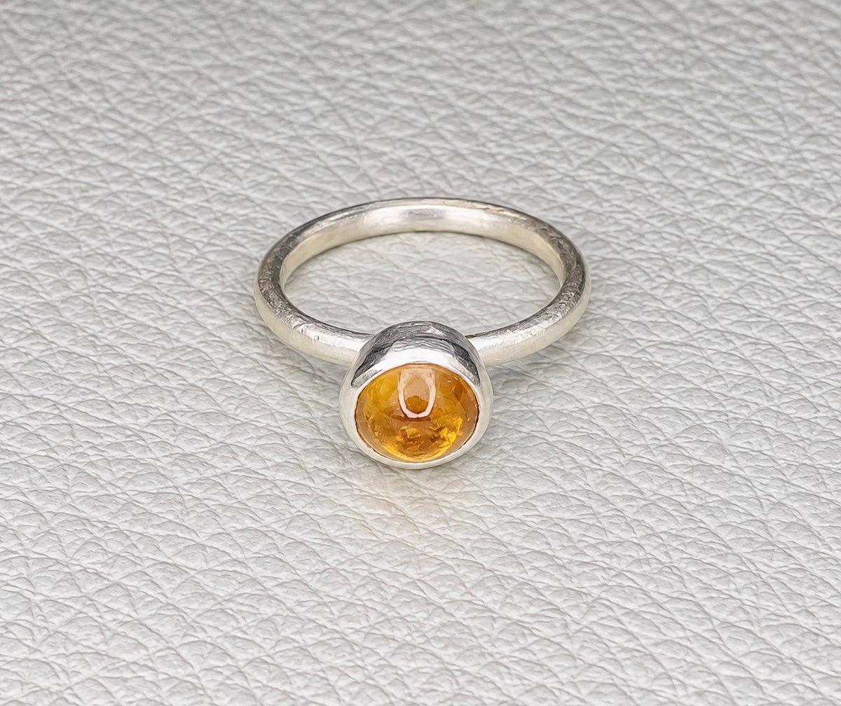 Citrine Sculptural Silver Ring