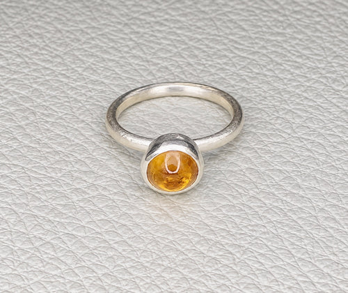Citrine Sculptural Silver Ring
