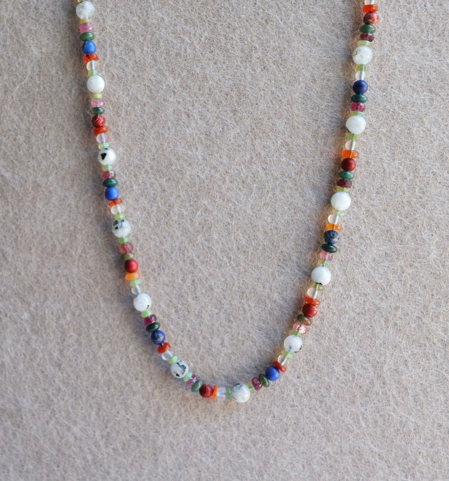Mixed Gemstone Beaded Necklace