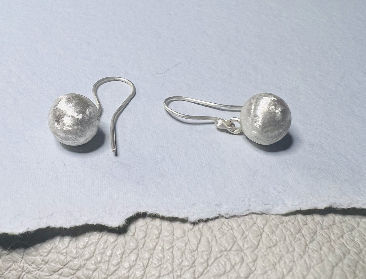 Textured Sterling Silver Drop Earrings
