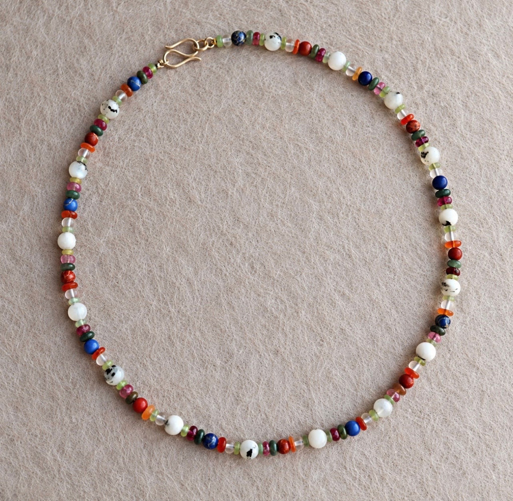 Mixed Gemstone Beaded Necklace